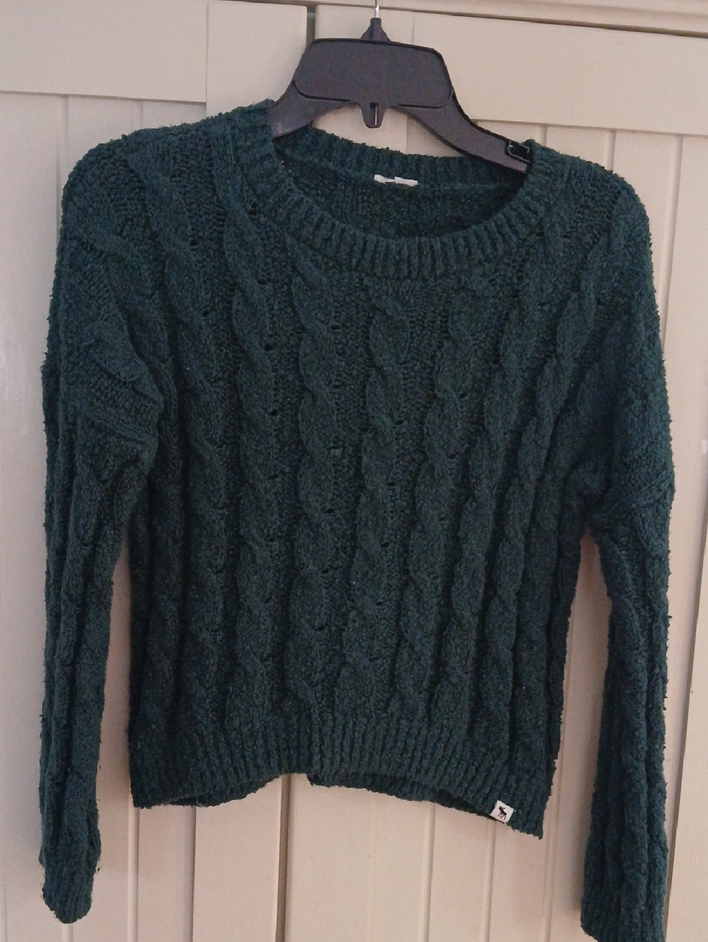 Abercrombie Kids Dark Green Cable-Knit Sweater